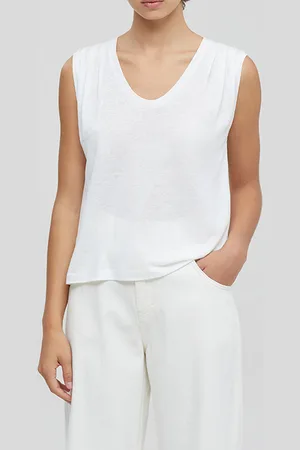 Closed Women Pleated Tank Top Ivory