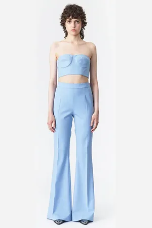 Marcell Von Berlin Cropped Bustier Top Cloudy Blue