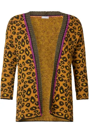 Geisha Cardigan Leopard With Lurex Mustard Comb.