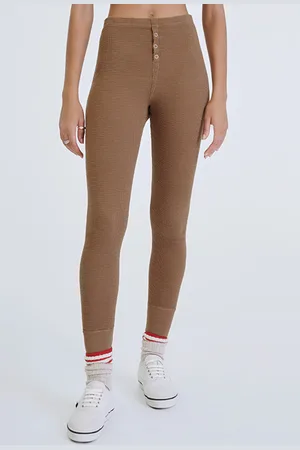RE/DONE Thermal Legging Tan Brown