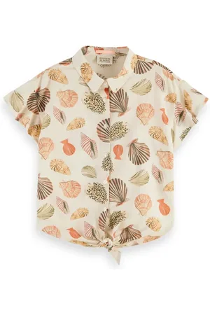 Scotch&Soda Knotted Front All-over Printed Short-sleeved Shirt Shells
