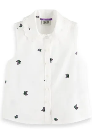 Scotch&Soda All-over Printed Sleeveless Collar Detail Top Mini Grape