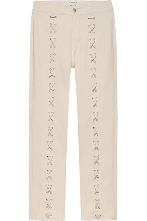 Catwalk Junkie Laced Slim Fit Jeans Ecru