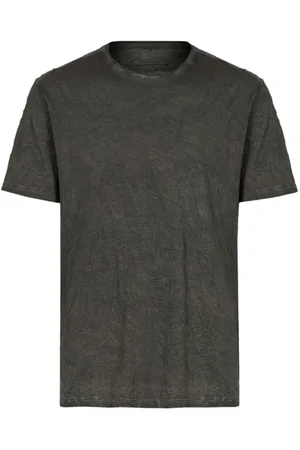 John Varvatos Regular Fit Ss Crew With Garment Dye And Iron Grey
