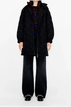 Bimba y Lola Black Quilted Midi Puffer