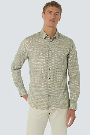 No Excess Shirt Stretch Allover Printed Offwhite