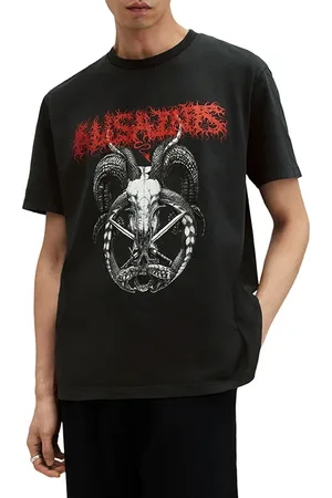 AllSaints Archon Ss Crew Washed Black