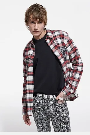 The Kooples Chemise Droite A Carreaux Poches Contrastees Red