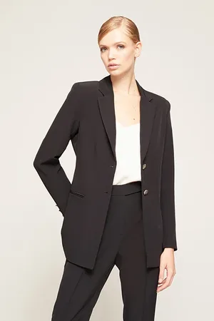 Motivi Single-breasted Solid Colour Blazer Black