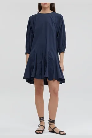 Closed Short Godet Dress Dark Night