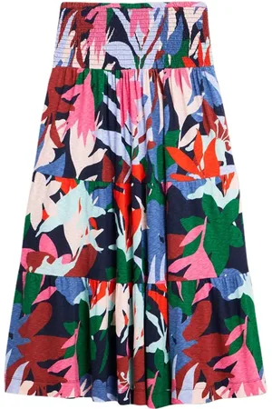 White Stuff Maria Jersey Maxi Skirt Blue Printed
