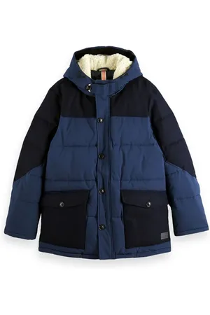 Scotch&Soda Mid-length Panelled Puffer Jacket Night