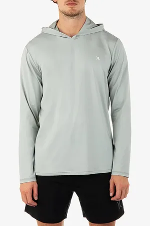 Hurley Hybrid Upf Hooded Upf Long Sleeve Light Stone Grey