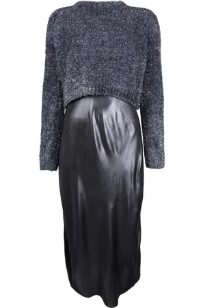 AllSaints Rosetta Tinsel Dress Black/silver