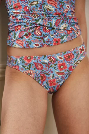 Boden Classic Bikini Bottoms Dusty Blue, Oriental Paradise