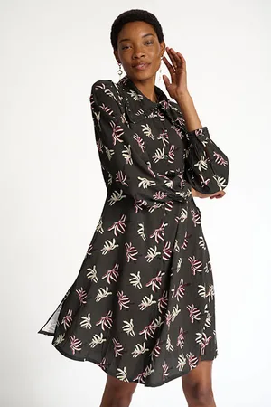 POM Amsterdam Dress - Flower Flow Anthracite