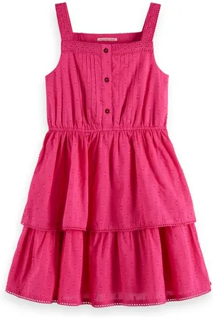 Scotch&Soda Sleeveless Clip Jacquard Dress Fun Fuchsia