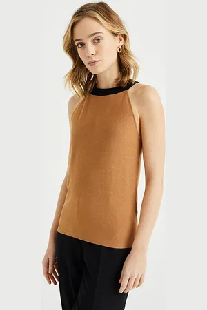 WE Fashion Knitted Pullover Caramel