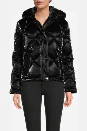 DKNY Zpfrt Diamond Quilt Shiny Blk