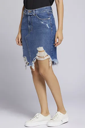 Current/Elliott Current Elliott The Playmate Denim Skirt Illusion Blue