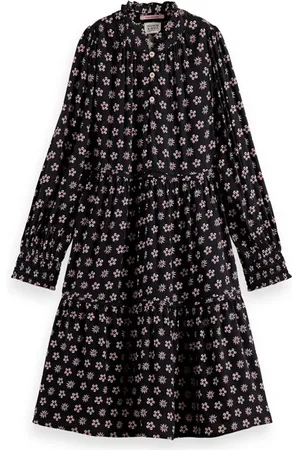 Scotch&Soda Long-sleeved All-over Printed Dress Night Patchwork Flower
