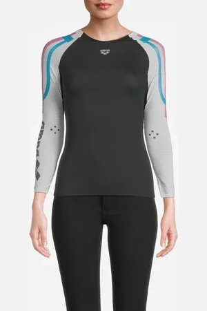 Arena W Carbon Compression Long Sleeve Dark Grey-white