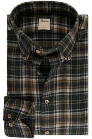 Stenströms Fitted Body/26, Rc Cuff Dark Green Check