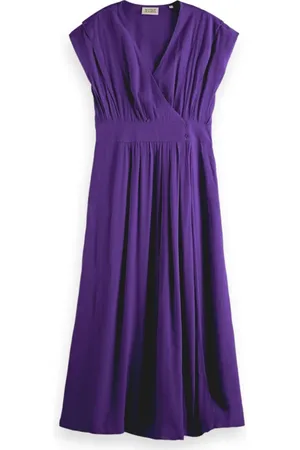 Scotch&Soda Sleeveless Viscose Wrap Dress Aubergine