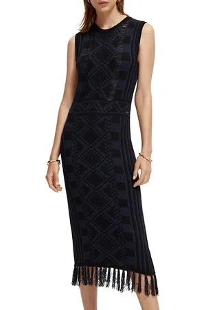 Scotch&Soda Fringe Hem Knitted Dress Night