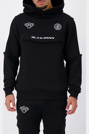 Black Bananas Anorak Stripe Hoodie Black