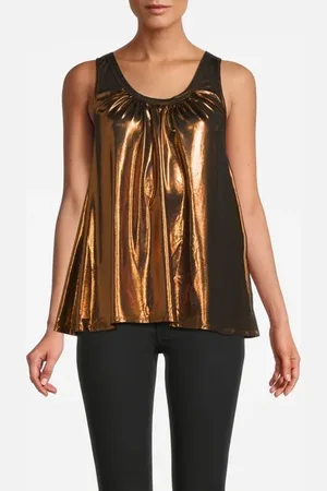 FORTE FORTE Forte Forte Chic Laminated Jersey Top Bronzo