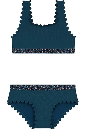 Shiwi Girls Ruby Bikini Set Scallope Pique Deep Sea Blue