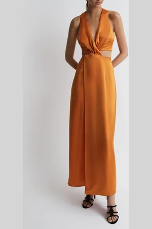 Reiss Neda-anna Maxi Dress Kumquat