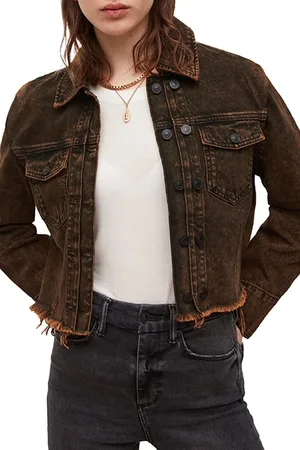 AllSaints Pat Denim Jacket Mustard Black