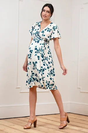 Séraphine Maternity Wrap Dress Ecru