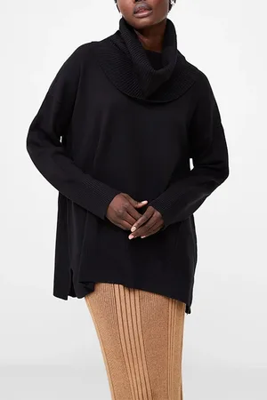 French Connection Babysoft Ribbed Cowl Nk Jumper Black