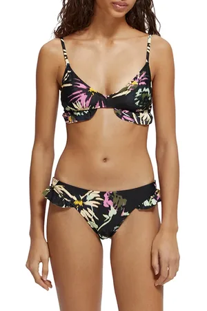 Scotch&Soda Bikini Bottom With Ruffle Aster Black