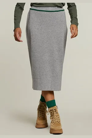 River Woods Grey Midi Skirt