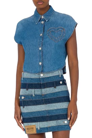 Moschino Hearts Pocket Chambray Shirt Blue