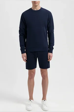 Wahts Sullivan | Jersey PiquÉ Crewneck Sweater Navy Blue