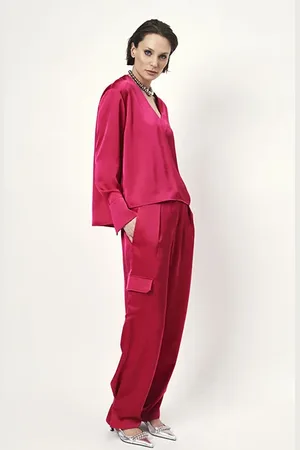 Dante 6 Harlow Satin Wide Pants Luminous Pink