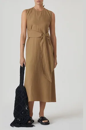 Closed Waisted Belt Dresses Nutmeg