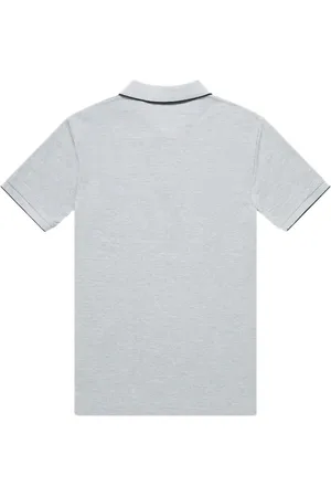 French Connection Single Tipped Pique Polo Charcoal Mel/marine