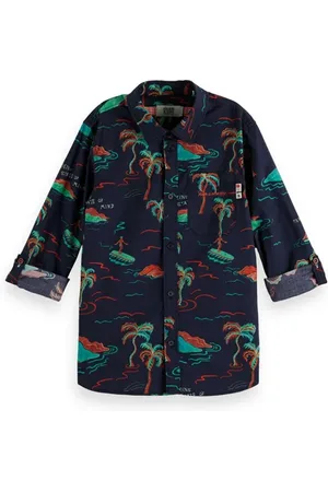 Scotch&Soda All-over Printed Long-sleeved Shirt Surf Palms