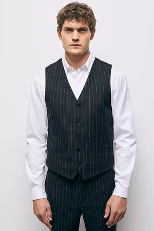 The Kooples Gilet Costume Rayures Black White