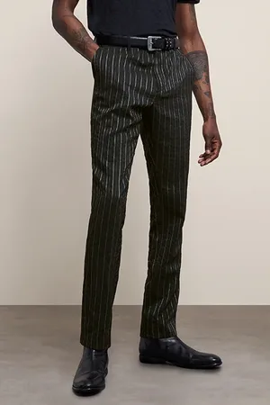 John Varvatos Slim Fit Pants With Welt Hip Pocket And Black