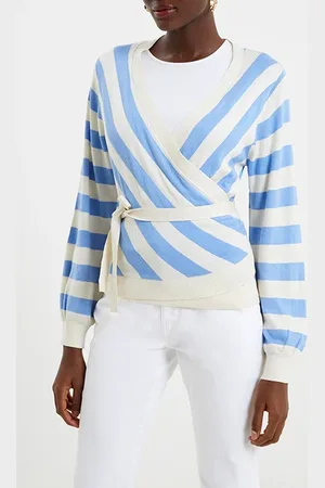 French Connection Core Wrap Stripe Cornflower / Ecru