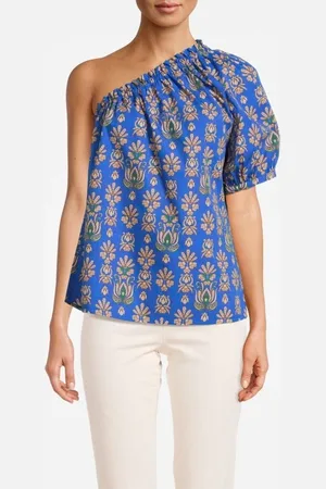 Summum Woman Top Ornament Print Azure