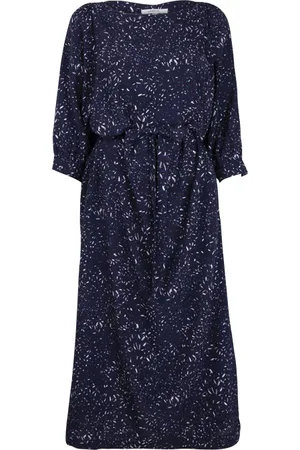 Sandwich Long Dress With Print And Belt Night Sky