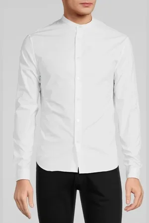 The Kooples Long Sleeved Shirt Classic Officer Collar White